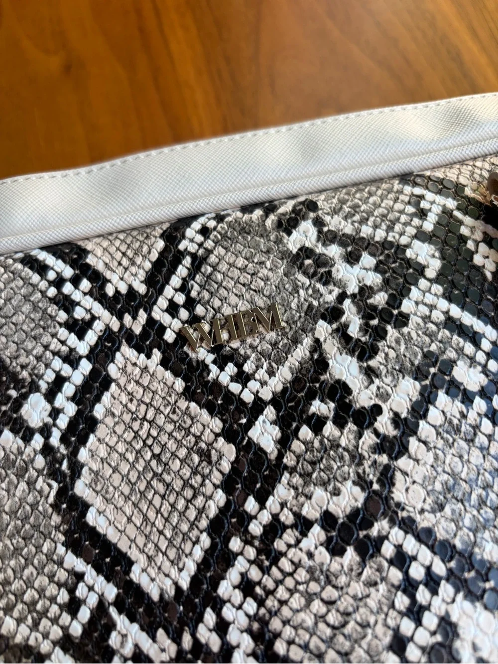 WHBM Snake Print Studded Laptop Bag Briefcase NWT